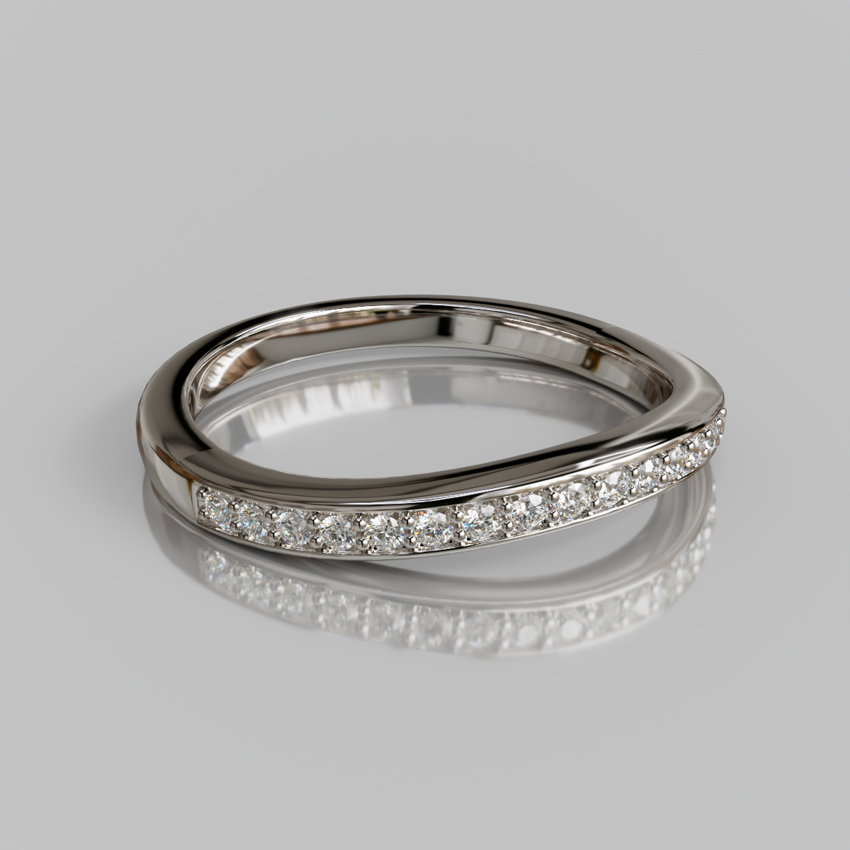 Matching Wedding Band For Solitaire Split Shank Radiant Moissanite Engagement Ring