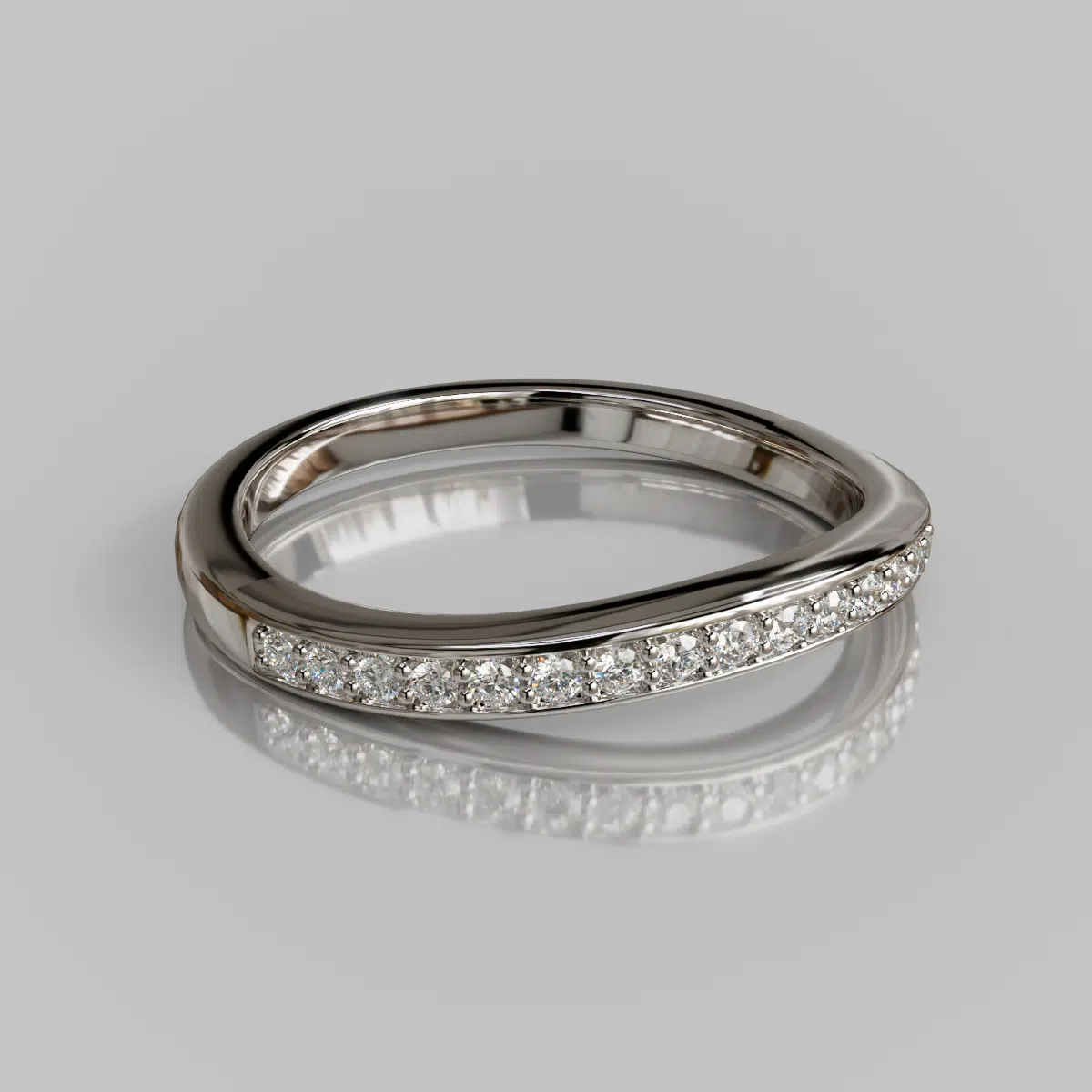 Matching Wedding Band For Solitaire Split Shank Radiant Moissanite Engagement Ring