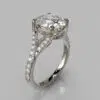 Graduated Split Shank Oval Cut Moissanite Engagement Ring