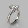 Curly Prong Oval Cut Moissanite Engagement Ring