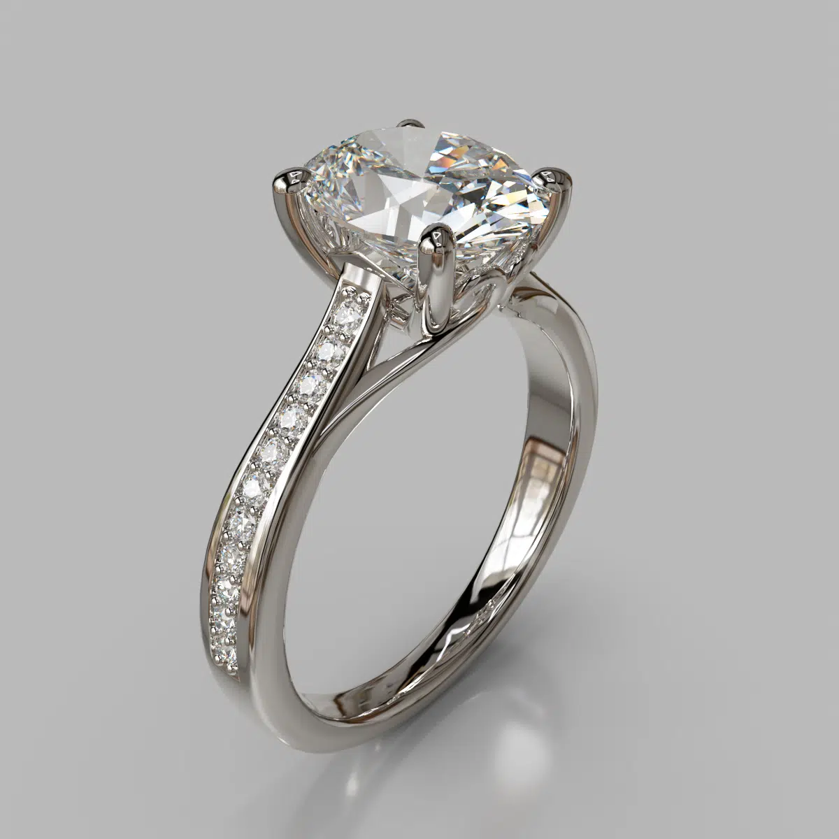 Curly Prong Oval Cut Moissanite Engagement Ring Curly Prong Oval Cut Moissanite Engagement Ring